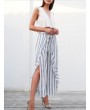 Vintage Vertical Striped Pleated Broad Leg Pants