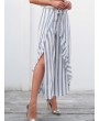 Vintage Vertical Striped Pleated Broad Leg Pants