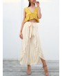 Vintage Vertical Striped Pleated Broad Leg Pants