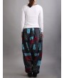 Ethnic Print Patchwork Elastic Waist Women Lantern Pants