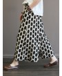 Drawstring Waist Polka Dot Print Wide Leg Vintage Pants