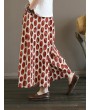 Drawstring Waist Polka Dot Print Wide Leg Vintage Pants