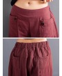 Casual Solid Color Patchwork Elastic Waist Women Harem Pants