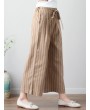 Stripe Wide Leg Drawstring Waist Casual Pants