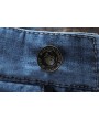 Casual Loose Straight Leg Thin Cotton Short Multi Pockets Jeans for Men