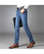 Mens Business Loose Mid Rise Muti Pockets Casual Jeans Pants