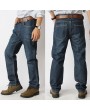 Plus Size Casual Business Loose Straight Legs Jeans High-Rise Pants For Men