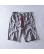 Mens Summer 100% Cotton Breathable Solid Color Knee Length Drawstring Casual Shorts