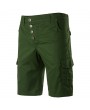 Mens Solid Color High Waist Knee Length Regular Fit Casual Cargo Shorts