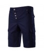 Mens Solid Color High Waist Knee Length Regular Fit Casual Cargo Shorts