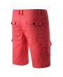 Mens Solid Color High Waist Knee Length Regular Fit Casual Cargo Shorts