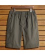 Mens 100%Cotton Breathable Solid Color Elatic Waist Casual Shorts Plus Size Loose Shorts