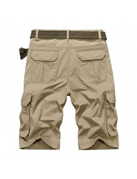 Mesn Outdoor Multi-pocket Cargo Shorts Casual Knee Length Cotton Breathable Shorts