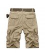 Mesn Outdoor Multi-pocket Cargo Shorts Casual Knee Length Cotton Breathable Shorts