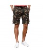 Mens Summer Cotton Drawstring Camo Printed Knee Length Slim Fit Casual Shorts