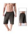 Mens Bamboo Fiber Solid Color Beach Casual Sports Shorts Modal Pajamas