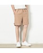 Mens Summer Breathable Solid Color Loose Drawstring Casual Shorts Board Shorts