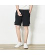 Mens Summer Breathable Solid Color Loose Drawstring Casual Shorts Board Shorts