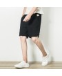 Mens Summer Breathable Solid Color Loose Drawstring Casual Shorts Board Shorts