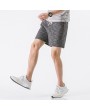 Mens Summer Breathable Solid Color Cotton Shorts Casual Drawstring Board Shorts Running Shorts