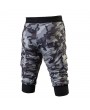 Mens Camo Printing Knitted Drawstring Zipper Pocket Casual Sport Shorts