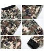 Mens Camo Printing Knitted Drawstring Zipper Pocket Casual Sport Shorts