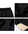 Mens Summer Breathable Solid Color Drawstring Sport Casual Calf-Length Pencil Pants