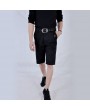 Mens Summer 100%Cotton Breathable Solid Color Knee Length Regular Fit Casual Shorts