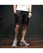 Mesn Outdoor Big Pocket Cargo Shorts Solid Color Casual Knee Length Cotton Shorts