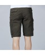 Mens Outdoor Loose Shorts Multi-pocket Solid Color Knee Length Sport Shorts