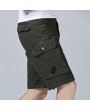 Mens Outdoor Loose Shorts Multi-pocket Solid Color Knee Length Sport Shorts