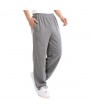 Casual Loose Cotton Straight Leg Fleece Thick Bodybuilding Sport Pants For Men