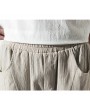 Mens Chinese Style Retro Casual Pants Cotton Linen Loose Beathable Pants