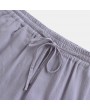 Mens Cotton Thin Breathable Ankle-Length Drawstring Casual Harem Pants