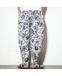 Mens Summer Ethnic Style Printed Baggy Loose Drawstring Breathable 100%Cotton Casual Pants