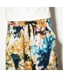 Mens Summer Ethnic Style Printed Baggy Loose Drawstring Breathable 100%Cotton Casual Pants