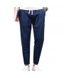 Plus Size Breathable 100% Cotton Drawstring Solid Color Spring Summer Casual Pants for Men