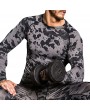 Mens Running Patchwork Long Sleeve Skinny Tops Elastic Quick-drying Jogging Sport T Shirts