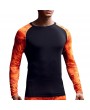 Mens Running Patchwork Long Sleeve Skinny Tops Elastic Quick-drying Jogging Sport T Shirts