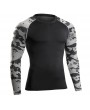 Mens Running Patchwork Long Sleeve Skinny Tops Elastic Quick-drying Jogging Sport T Shirts