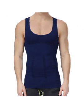 Mens Sexy High Elastic Fat Burning Body Sculpting Waist Tummy Tuck Skinny Fit Sport Tank Tops