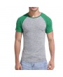 Mens Spring Summer Brief Style Hit Color Round Neck Short Sleeve Slim Fit Casual Sport T-shirt