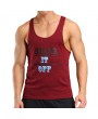 Mens Quick Dry Perspiration Printed Fitness Jogging Sport Tank Tops