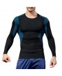 Mens Traning Elastic Quick-drying Breathable Sports Fitness Tights Long Sleeve T Shirt