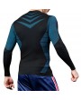 Mens Traning Elastic Quick-drying Breathable Sports Fitness Tights Long Sleeve T Shirt