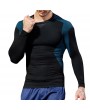 Mens Traning Elastic Quick-drying Breathable Sports Fitness Tights Long Sleeve T Shirt