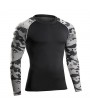 Mens Camo Traning Elastic Quick-drying Breathable Sports Fitness Tights Long Sleeve T-shirt