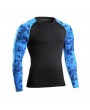 Mens Camo Traning Elastic Quick-drying Breathable Sports Fitness Tights Long Sleeve T-shirt