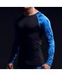 Mens Camo Traning Elastic Quick-drying Breathable Sports Fitness Tights Long Sleeve T-shirt