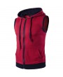 Mens Summer Casual Vest Fashion Stitching Color Sleeveless Hooded Vest